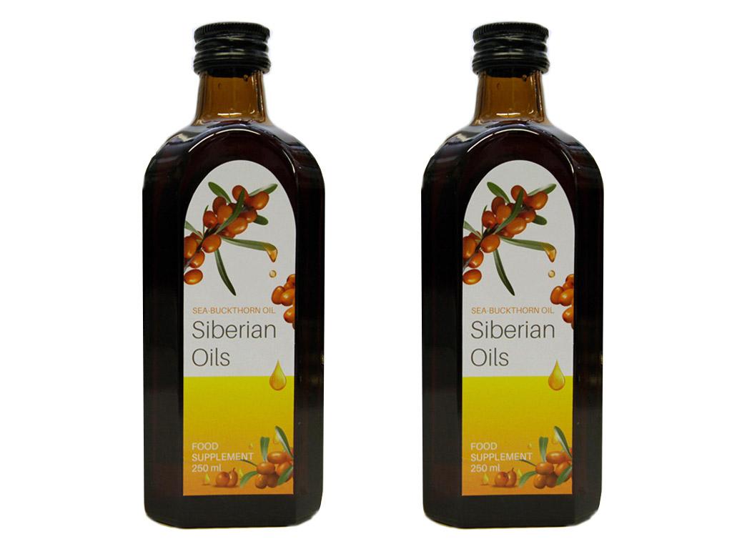 2 x 250 ml Sanddornöl Sanddorn Pflanzenöl Siberian Oils Hippophae rhamnoides