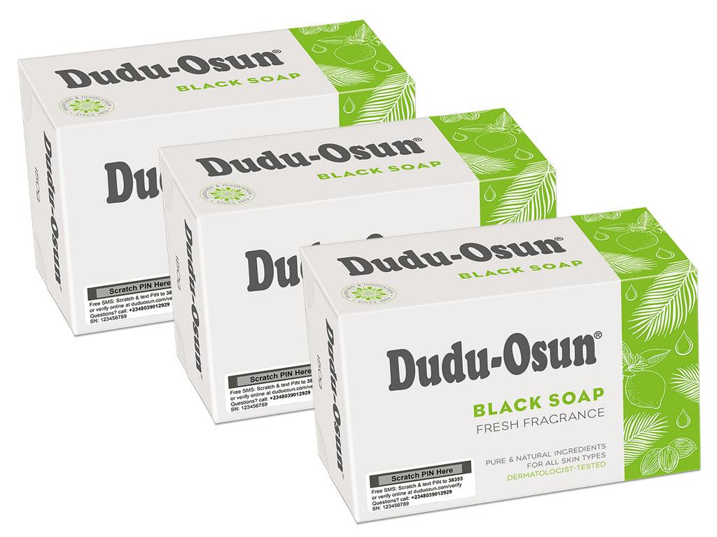 3 x 150 g Dudu-Osun schwarze Seife Fresh fragrance