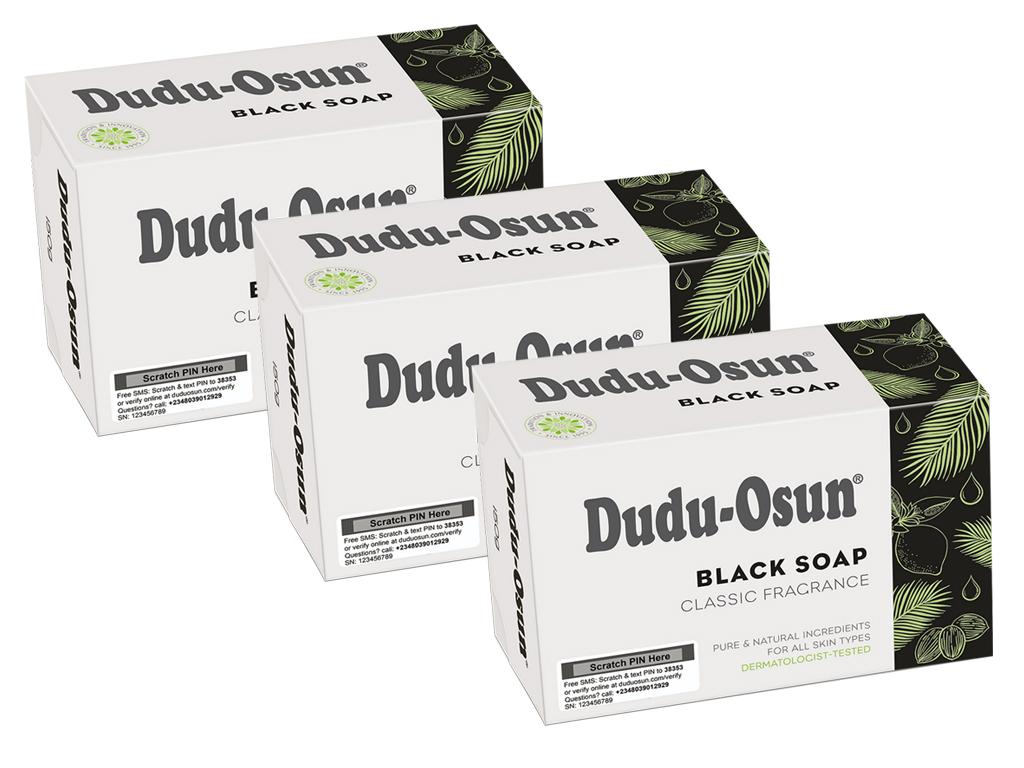 3 x 150 g Dudu- Osun schwarze Seife Classic fragrance