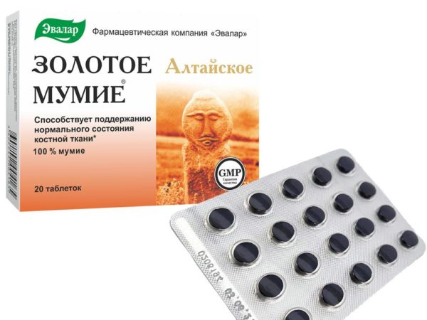 3 x 20 Tabl Mumijo Altaj Goldene Mumie Evalar je 200 mg