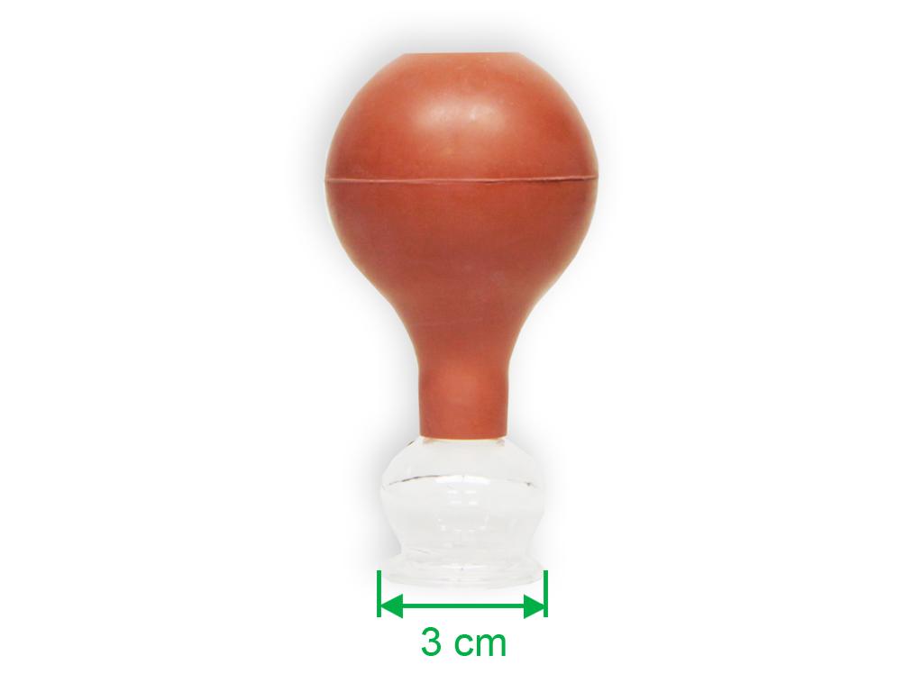 Schröpfglass mit Saugball 3 cm