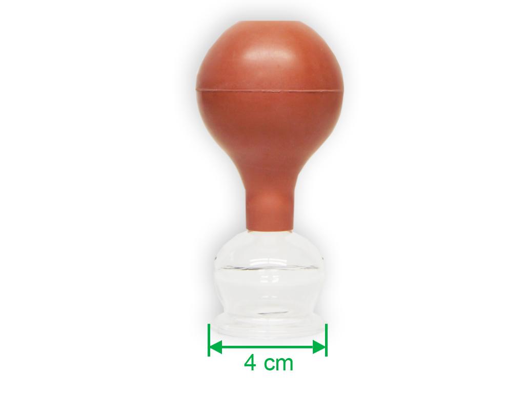 Schröpfglas mit Saugball 4 cm