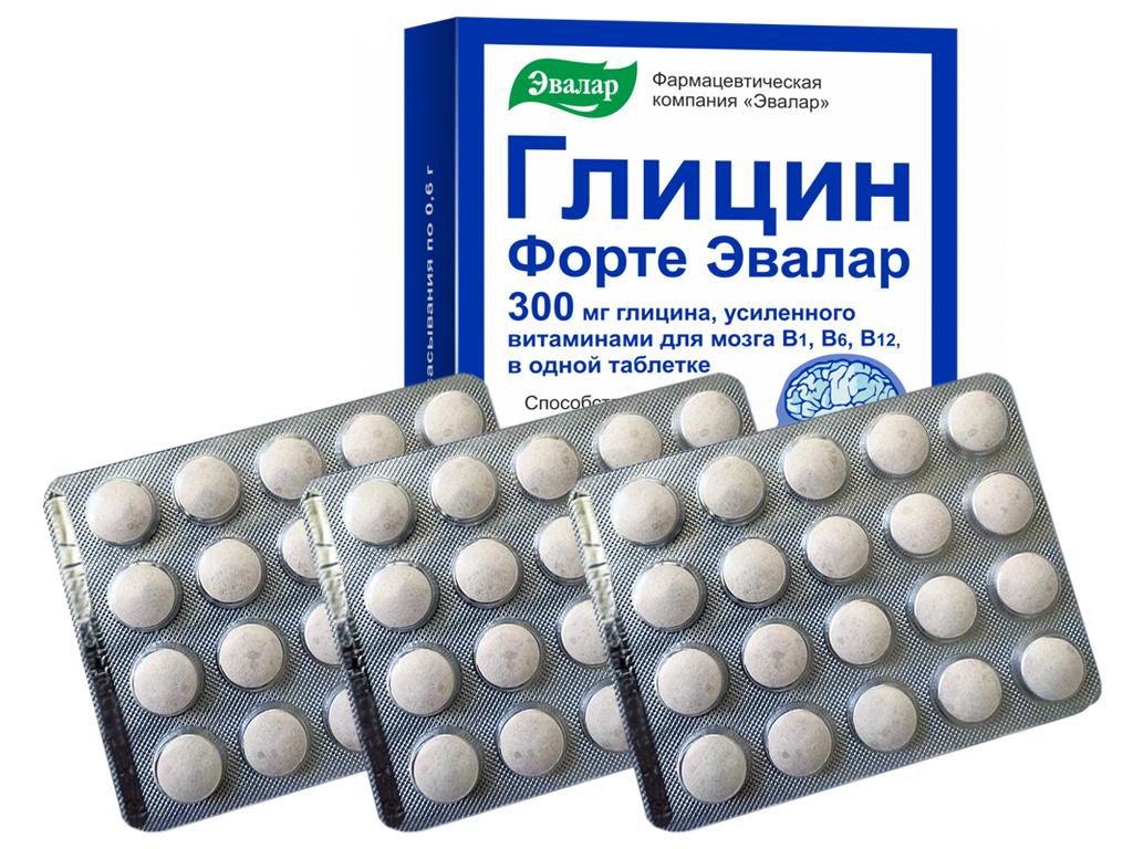 Glycin Forte mit Vitaminen B1, B6, B12 300 mg 3 x 60 Tabletten