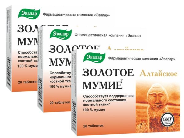 Mumijo Altaj Goldene Mumie Evalar je 200 mg 3 x 20 Tabl