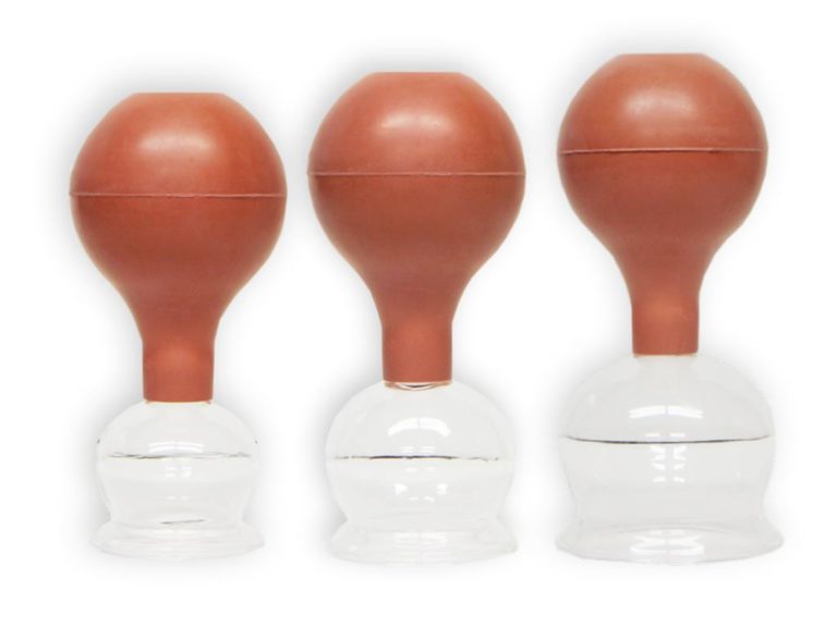 Schröpfgläser Set mit Saugball 4 cm 5 cm 6 cm