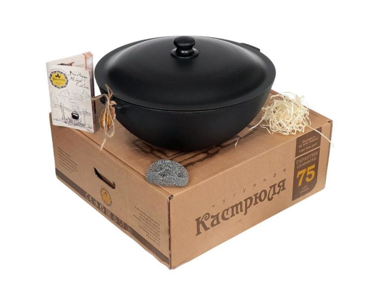 Kazan WOK aus Gusseisen mit Aludeckel