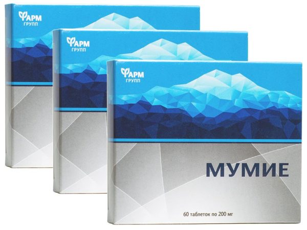 Mumijo Shilajit FarmGrupp Bergbalsam gereinigt Mumio Mumie 3 x 60 Tab