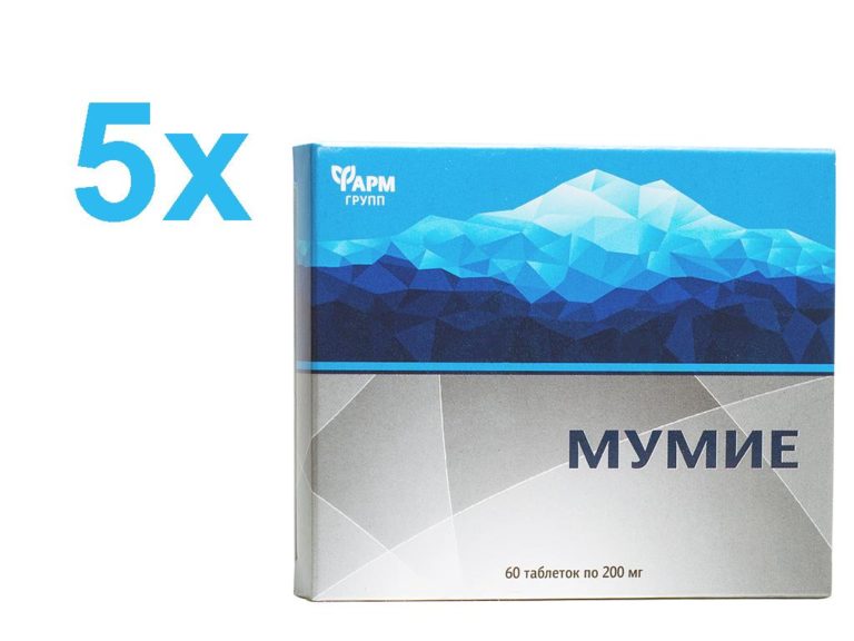 Mumijo Shilajit FarmGrupp Bergbalsam gereinigt Mumio Mumie 5 x 60 Tab