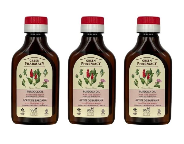 Klettenwurzelöl mit rotem Pfeffer Haaröl Haarwachstum 3 x 100 ml