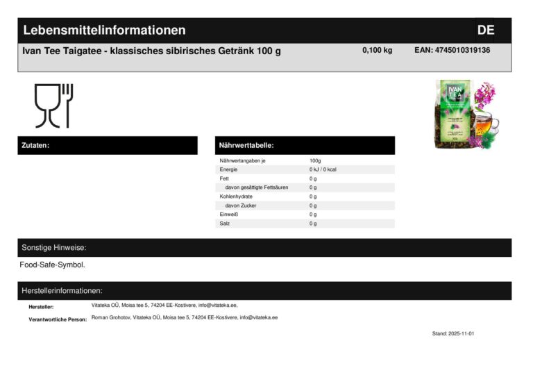 Ivan Tee Taigatee mit Kiefernknospen Tannennadeln fermentiert 100 g