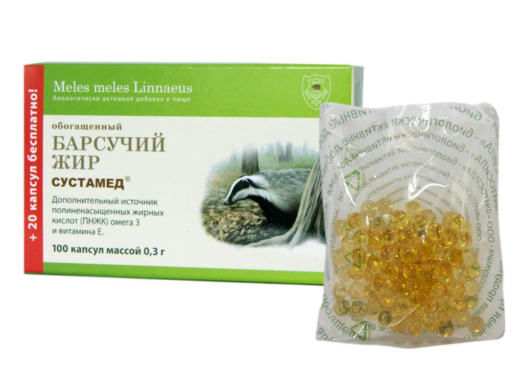 Dachsfett Sustamed Badger fat 120 Gelatinekapseln