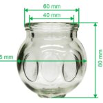 Schröpfglas XXL (3) Schröpfgläser Feuerschröpfen aus Glas 6 cm