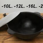 Kazan Namangan aus Gusseisen mit Alu-Deckel flacher Boden