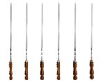 6 x Grillspießen mit Holzgriff - 60 cm Schaschlikspieße Grillspieß BBQ