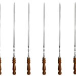 6 x Grillspießen mit Holzgriff - 60 cm Schaschlikspieße Grillspieß BBQ