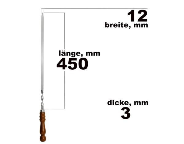 10 x Grillspießen mit Holzgriff - 60 cm Schaschlikspieße Grillspieß BBQ