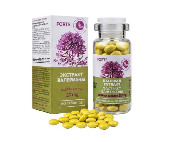 Baldrian Extrakt Forte 20 mg 50 Filmtabletten Valeriana ofticinalis L. Baldrianwurzel