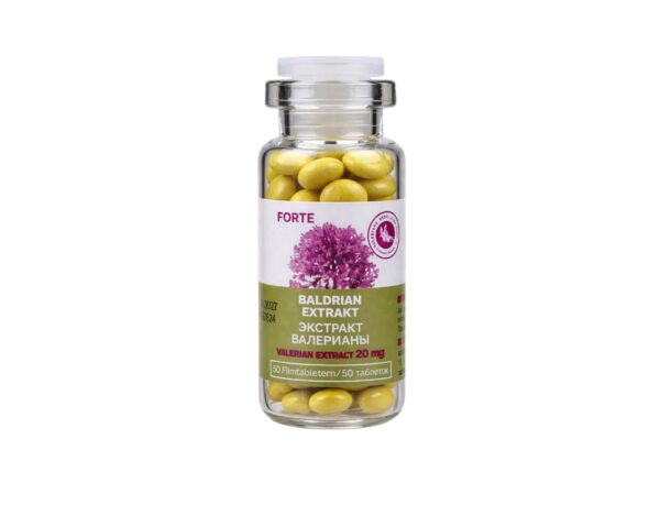 Baldrian Extrakt Forte 20 mg 50 Filmtabletten Valeriana ofticinalis L. Baldrianwurzel