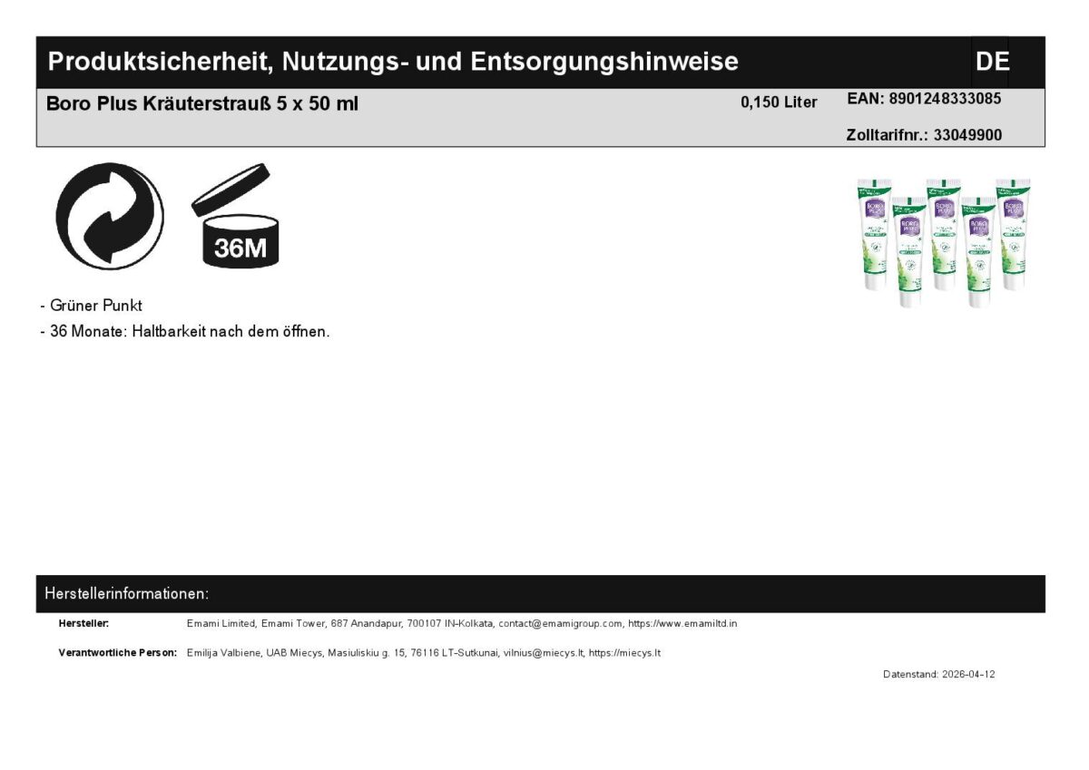 Boro Plus Herbal Bouquet Kräuterstrauß 5 x 50 ml