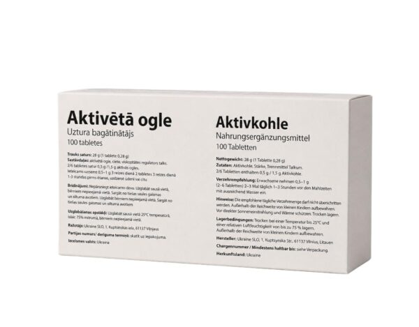 Aktivkohle Karboaktiv Carbo activatus 100 Tabletten je 280 mg