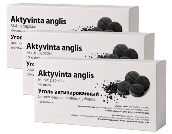 Aktivkohle Karboaktiv Carbo activatus 3 x 100 Tabletten je 280 mg