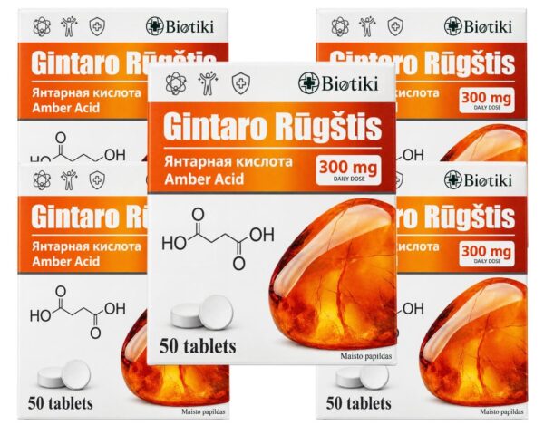 Bernsteinsäure Amber Acid Succinic Acid Biotiki 5 x 50 Tabletten